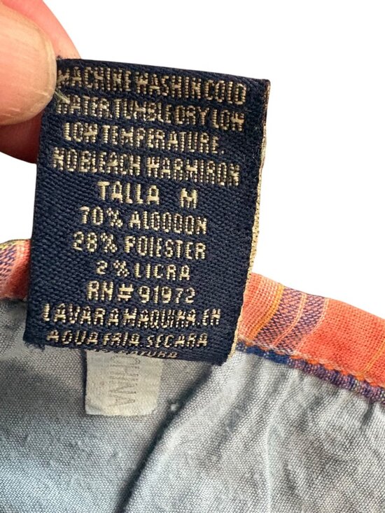 Clash Y2K Blue Denim & Orange Plaid Festival Floral Embroidered Preppy Skirt M - Picture 4 of 9